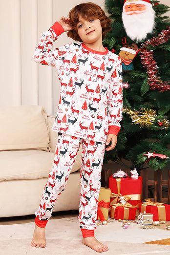 Noël blanc et arbre motif famille pyjama assorti ensemble