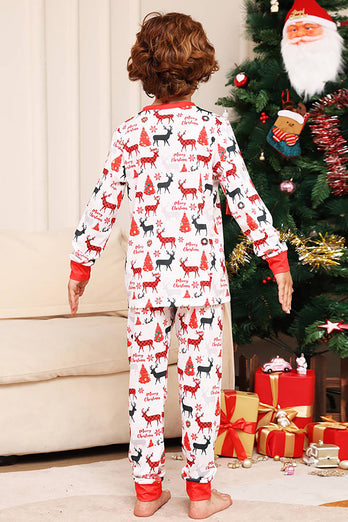Noël blanc et arbre motif famille pyjama assorti ensemble
