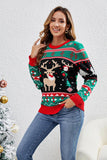Pull de Noël renne sapin vert