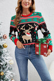 Pull de Noël renne sapin vert