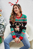Pull de Noël renne sapin vert