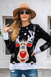 Pull de flocon de neige noir renne de Noël noir