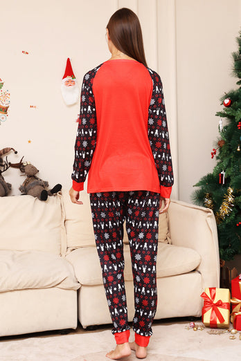 Pyjama assorti famille de Noël Ensemble pyjama imprimé cerf rouge noir