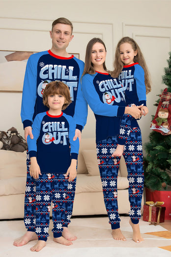 Pyjama assorti famille de Noël Pyjama bleu marine Chill Out Pyjamas