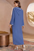 Charger l&#39;image dans la galerie, Manches longues à capuche bleue Abaya