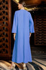 Charger l&#39;image dans la galerie, Caftan marocain bleu à manches longues