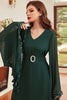 Charger l&#39;image dans la galerie, Robe Maxi longue Abaya vert foncé robe arabe caftan