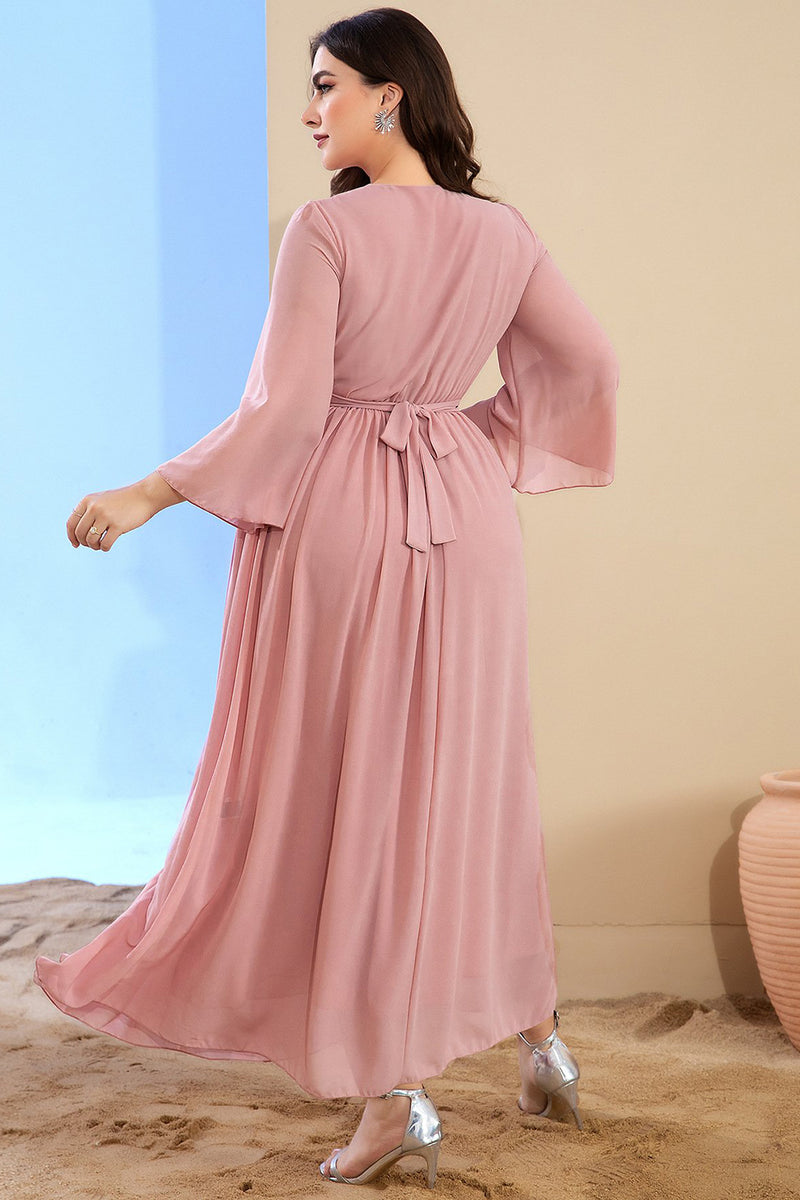 Charger l&#39;image dans la galerie, Blush Manches Longues Caftan Élégant Perle Abaya Robe de soirée