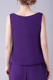Violet Manches Longues 3 Pièces Mère de la Mariée Pantalons Costumes
