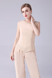 Champagne Long Coat 3 Pièces Mère de la mariée Pantalon Costumes