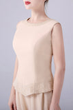 Champagne Long Coat 3 Pièces Mère de la mariée Pantalon Costumes