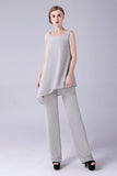 Combinaison/Pantalon sépare Scoop Cheville Longueur Mousseline de soie Mère de la robe de mariée