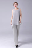 Combinaison/Pantalon sépare Scoop Cheville Longueur Mousseline de soie Mère de la robe de mariée