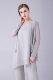 Combinaison/Pantalon sépare Scoop Cheville Longueur Mousseline de soie Mère de la robe de mariée