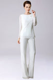 Combinaison/Pantalon sépare la longueur du sol en mousseline de soie mère de la robe de mariée avec noeud