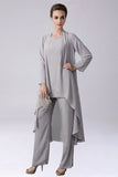 Sliver Jumpsuit/Pantsuit sépare la longueur du sol en mousseline de soie mère de la robe de mariée