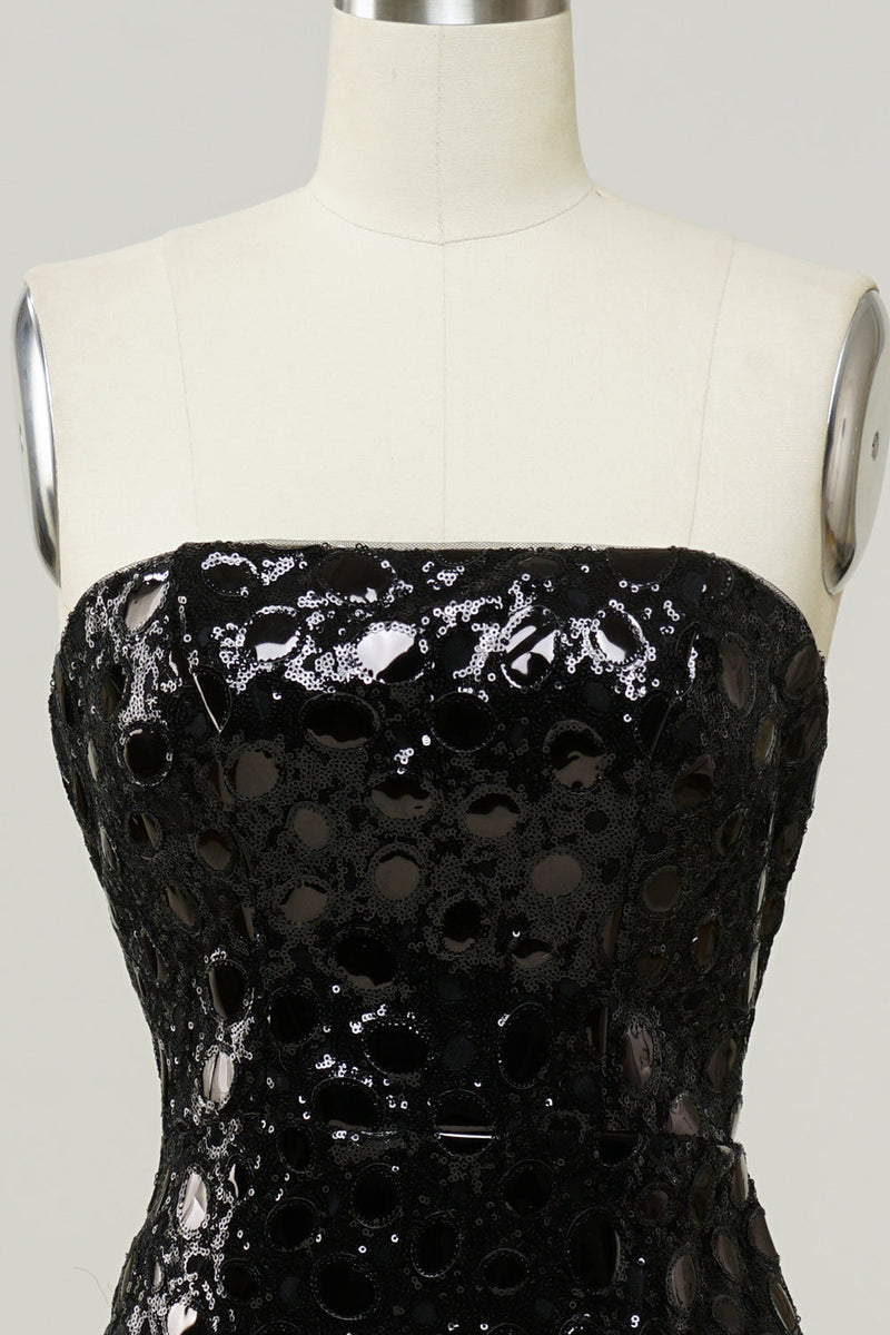 Charger l&#39;image dans la galerie, Robe de bal de sirène à paillettes noire