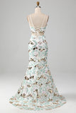 Robe de Soirée sirène scintillante blanche deux pièces avec fente