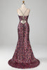 Charger l&#39;image dans la galerie, Robe de Soirée scintillante sirène violette avec fente