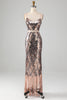 Charger l&#39;image dans la galerie, Robe de Soirée fourreau deux pièces scintillante avec franges