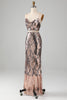 Charger l&#39;image dans la galerie, Robe de Soirée fourreau deux pièces scintillante avec franges