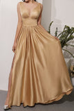 Robe longue en satin