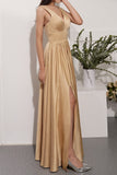 Robe longue en satin