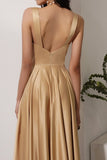 Robe longue en satin