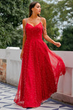 Robe de bal longue rouge