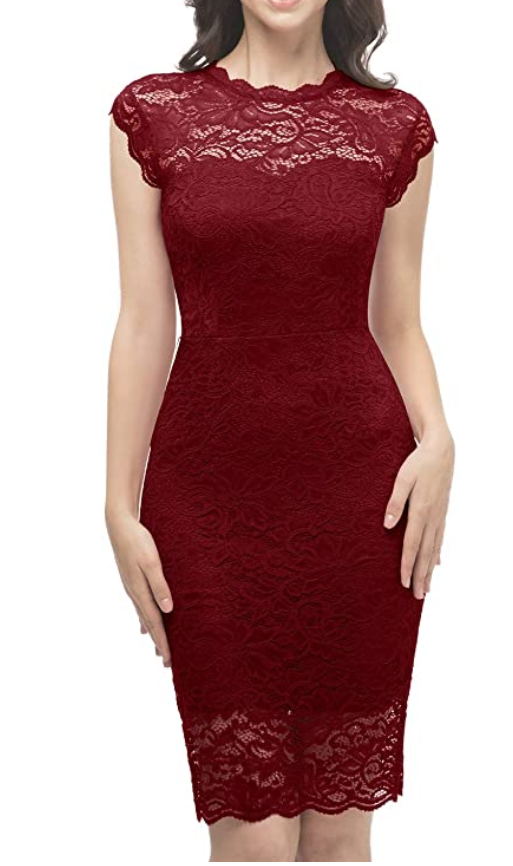 Robe Bodycon en dentelle de raisin