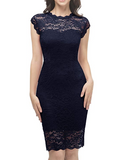 Robe Bodycon en dentelle marine