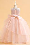 Robe fille sans manches vert foncé A Line