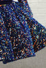 Charger l&#39;image dans la galerie, Navy Glitter Sequin Flower Girl Robe avec manches