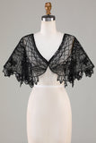 Paillettes Black Glitter 1920s Cape avec perles