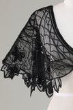 Paillettes Black Glitter 1920s Cape avec perles