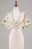 Paillettes Black Glitter 1920s Cape avec perles