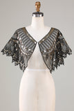 Paillettes noires paillettes 20 Cap avec perles