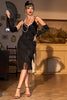 Charger l&#39;image dans la galerie, Roging noir 20s Gatsby Robe à franges