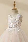 Champagne Beaded Tulle Flower Girl Robe