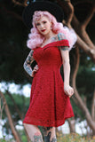 Robe Rouge en Dentelle sans Manches