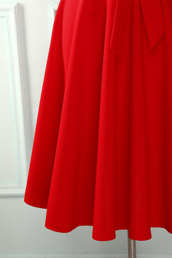 Robe de cocktail ceinture rouge