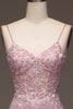 Charger l&#39;image dans la galerie, Glitter Blush sirène bretelles spaghetti longue robe de soirée avec perles