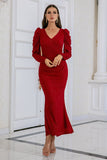 Robe de bal de sirène bourguignonne à volants