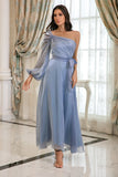 Robe de bal simple Blue One Shoulder