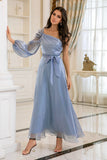 Robe de bal simple Blue One Shoulder