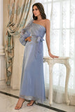 Robe de bal simple Blue One Shoulder