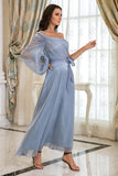 Robe de bal simple Blue One Shoulder