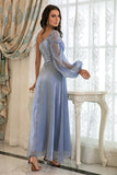 Robe de bal simple Blue One Shoulder