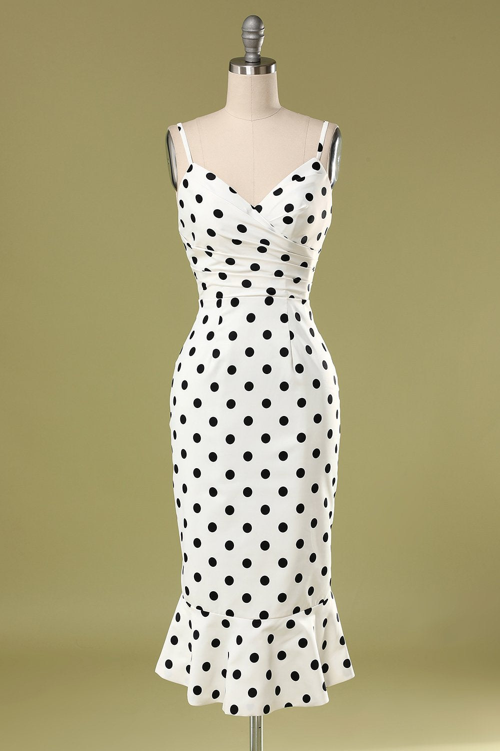 Robe sirène jaune à pois