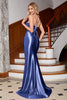 Charger l&#39;image dans la galerie, Superbe robe de bal Corset à bretelles spaghetti sirène orange avec fente devant